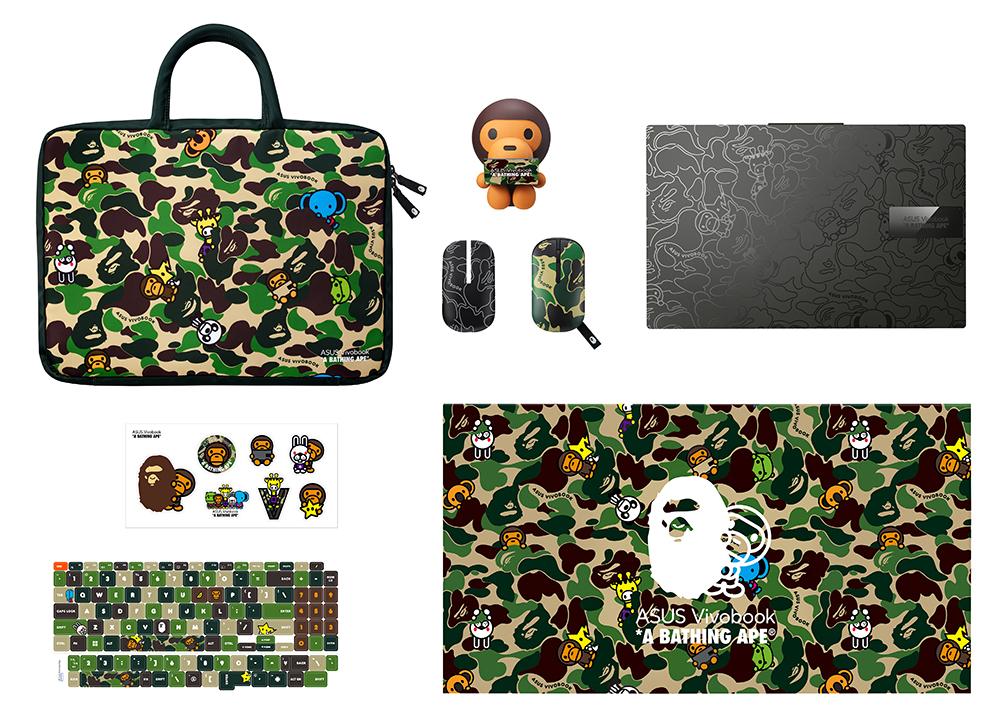 ASUS「Vivobook S 15 OLED BAPE Edition K5504VA」ブラックのパッケージ一式