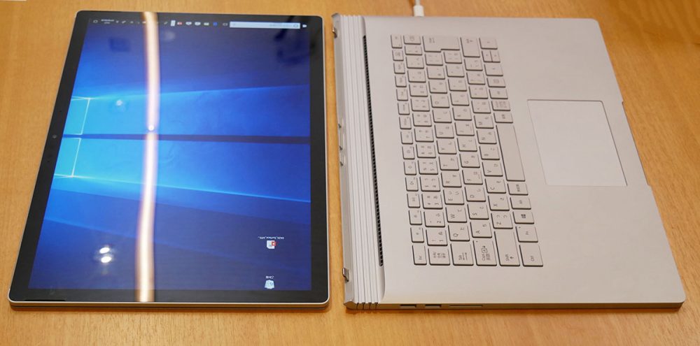 Surface Book 2　キーボードを取り外したところ