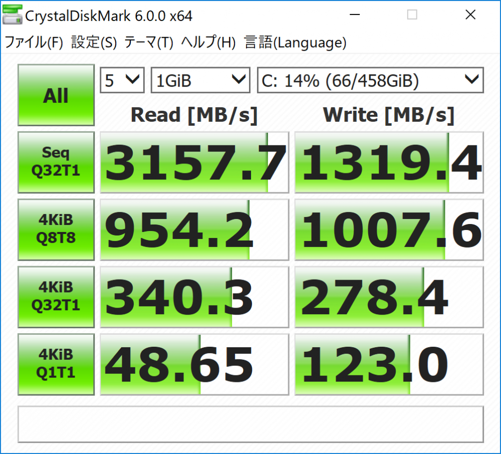 SSD転送速度のスピードキャプチャ