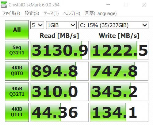 SSDの転送速度