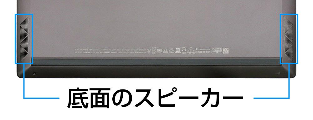 本体底面のスピーカー