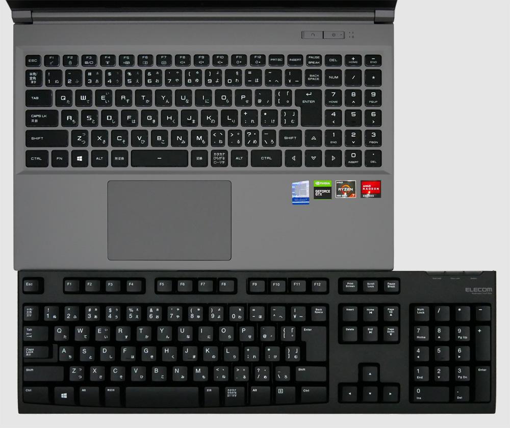 デスクトップPC用キーボードとの比較