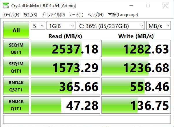 SSDのデータ転送速度