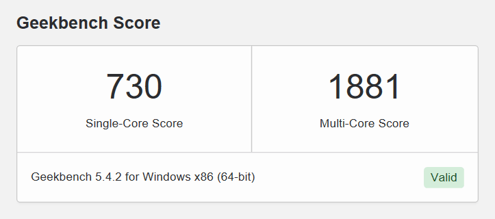 Vivobook 13 Slate OLEDのGeekbench 5スコア