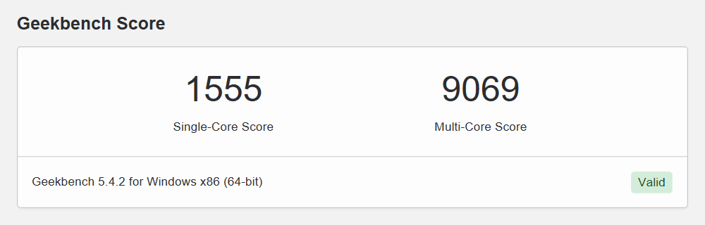 GALLERIA UL7C-R36のGeekbench 5スコア