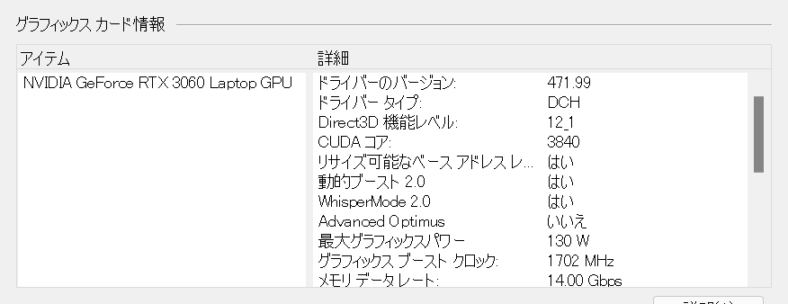  DAIV 5NのNVIDIA GeForce RTX 3060 Laptop GPU（6GB）の最大グラフィックスパワー