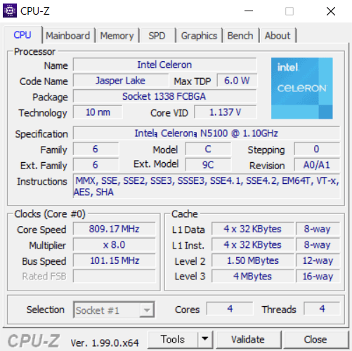  THIRDWAVE VF-AD5のCPU-Z情報