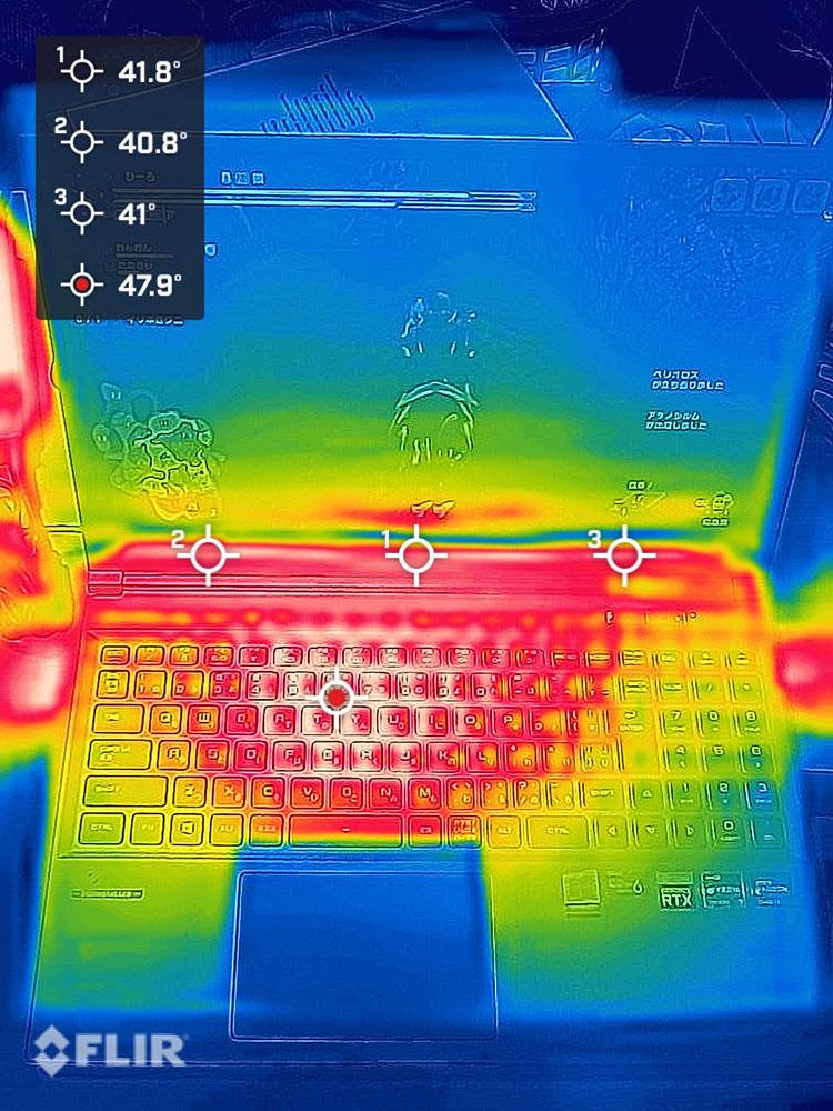 ゲームプレイ時の表面温度