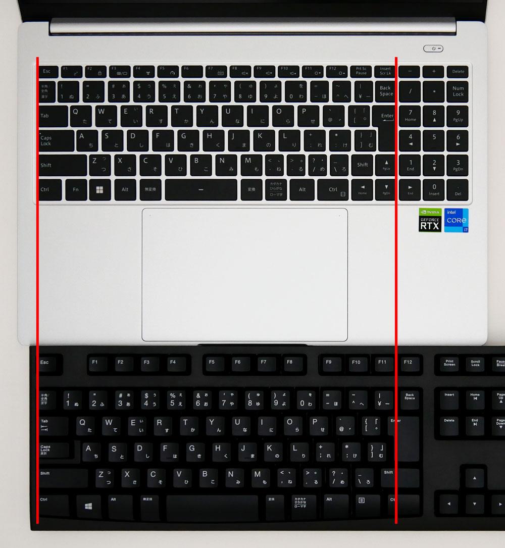 デスクトップPC向けキーボードとの比較