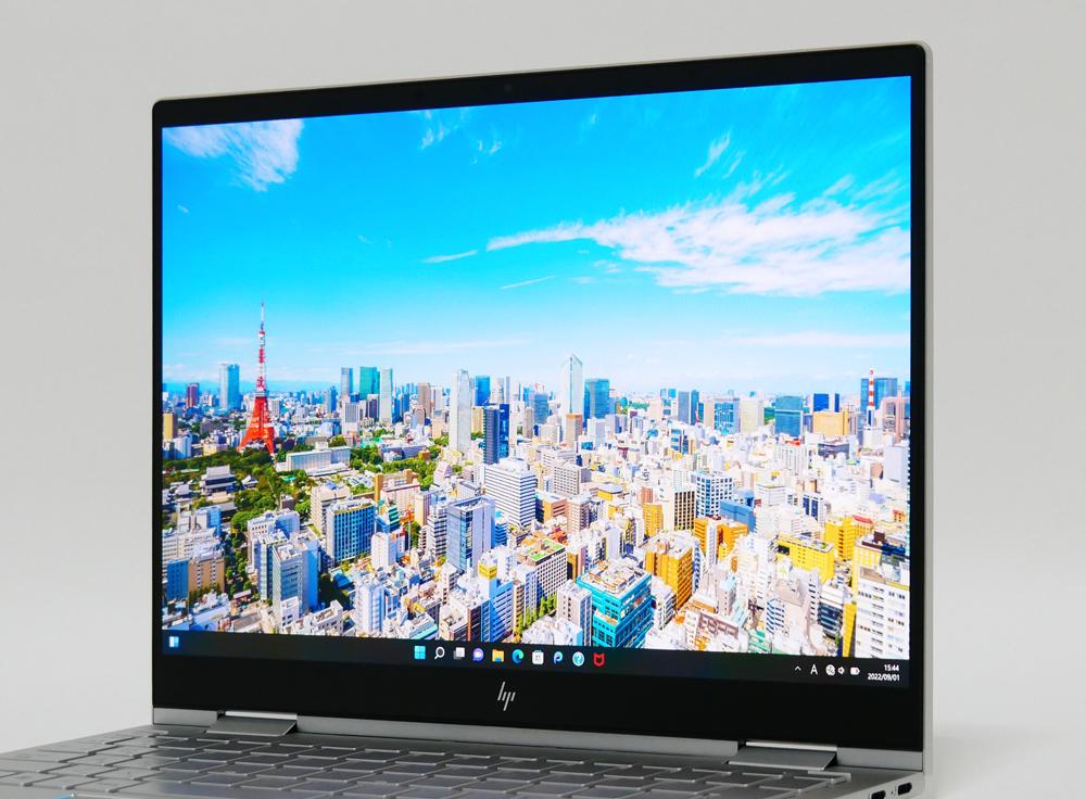 HP ENVY x360 13-bfの視野角チェック 横から見たところ