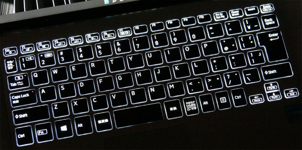 VAIO SX12のキーボード・バックライト