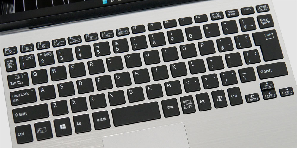 VAIO SX12の「日本語かな文字無し」キーボード