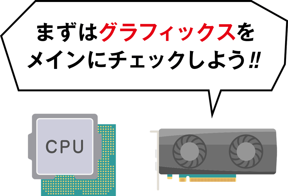 まずはグラフィックスをメインにチェックしましょう