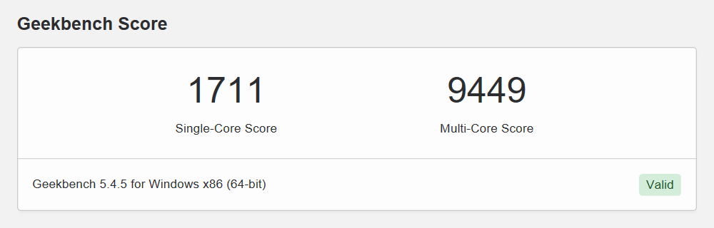 DAIV 4NのGeekbench 5スコア