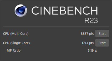 LIFEBOOK WA3/G2のCINEBENCH R23スコア