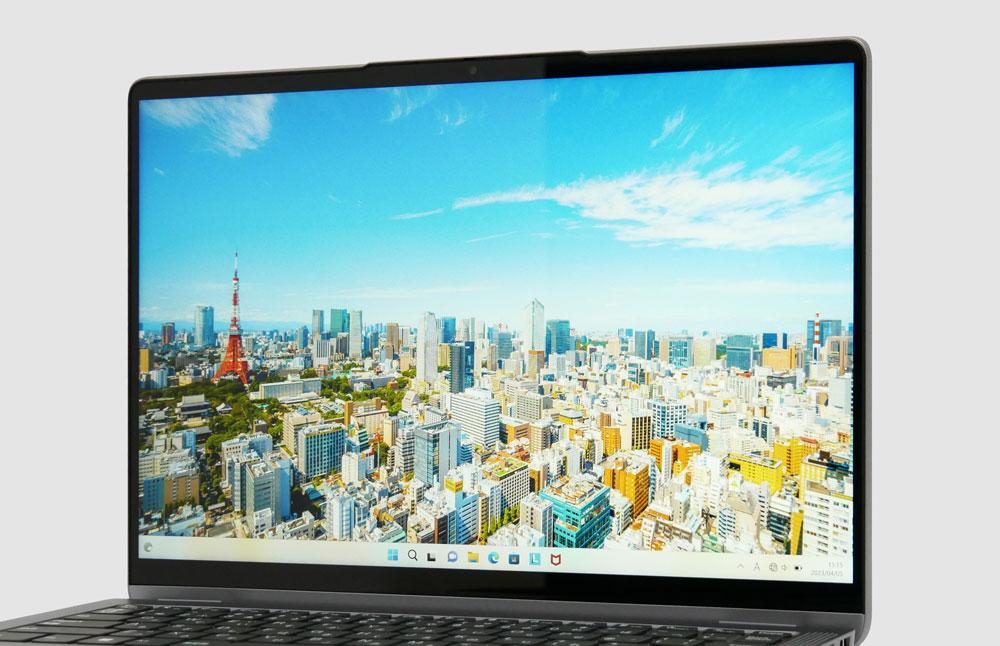 IdeaPad Flex 5 Gen 8 14型(AMD)の視野角チェック 横から見たところ