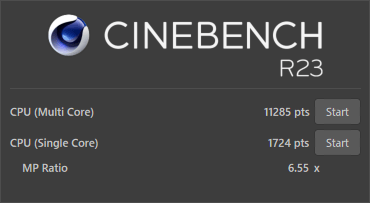 LIFEBOOK WN1/H1のCINEBENCH R23スコア