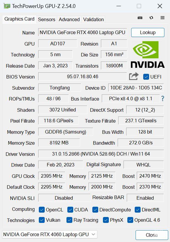  raytrek R5-RL6のGPU-Z情報