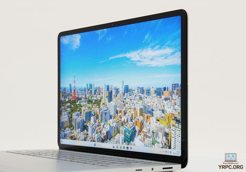 Surface Laptop Studio 2の視野角チェック 横から見たところ