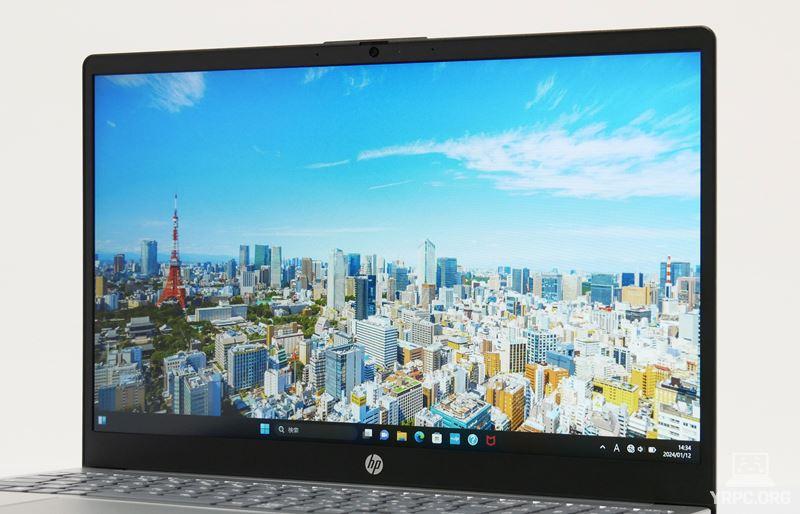 HP 15-fcの視野角チェック 横から見たところ