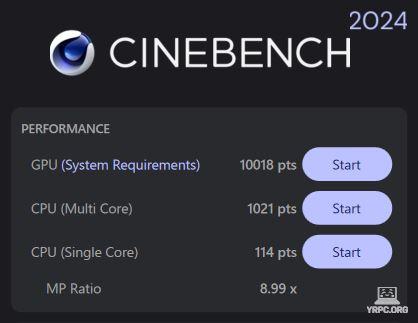 G-Tune P6-I7G60BK-AのCINEBENCH 2024スコア