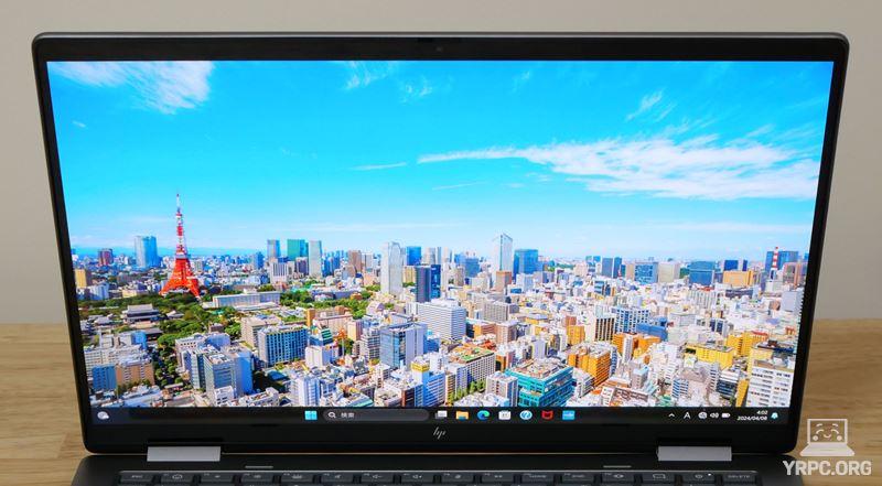 HP Envy x360 14-fcの視野角チェック 上から見たところ