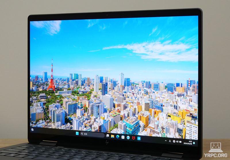 HP Envy x360 14-fcの視野角チェック 横から見たところ