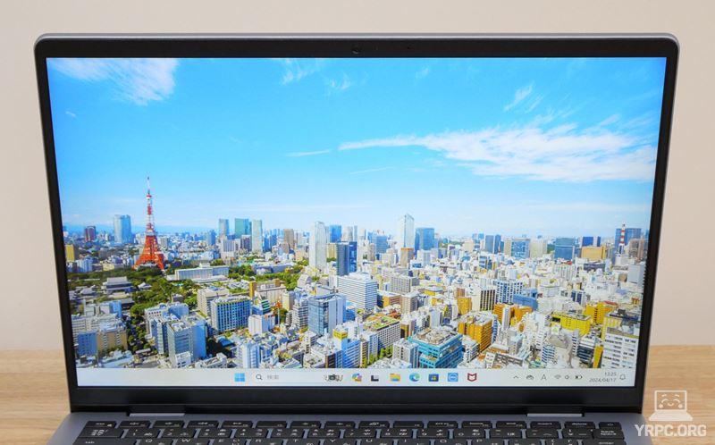 Inspiron 14（2024年モデル）の視野角チェック 上から見たところ