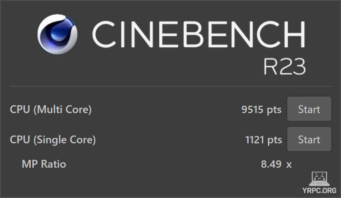 Lenovo Yoga Slim 7x Gen 9のCINEBENCH R23スコア