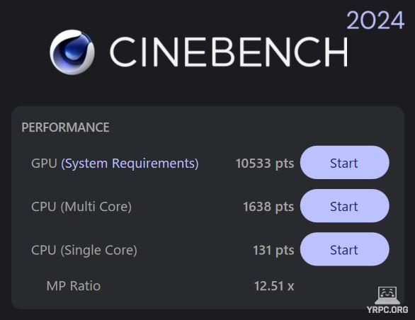 G-Tune E5-I9G60BK-AのCINEBENCH 2024スコア