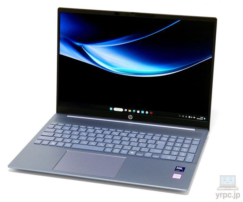 HP Pavilion 16-af（インテル）の外観。斜め上から