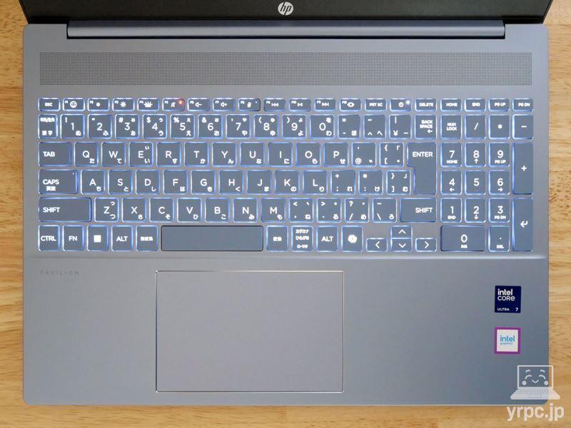 HP Pavilion 16-af（インテル）のキーボード・バックライト