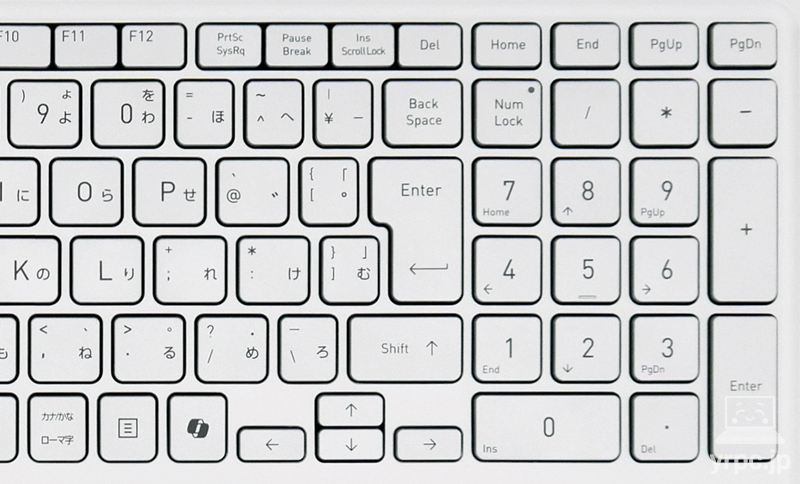キーボードの右側