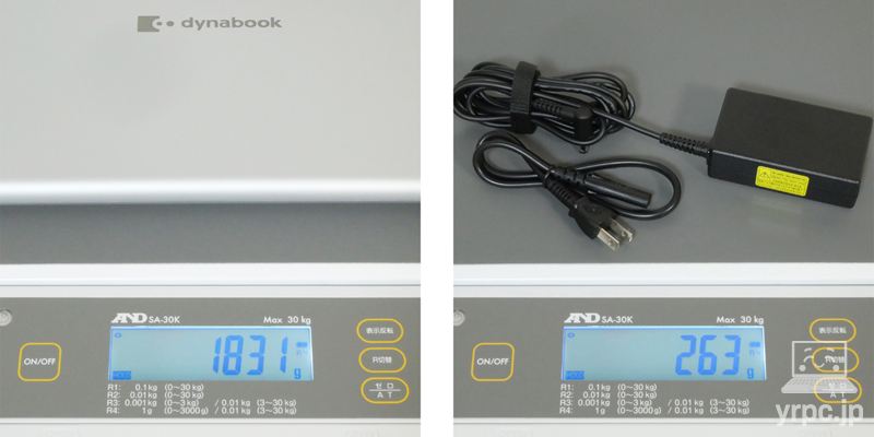 dynabook CZ/MYの重さ：実測