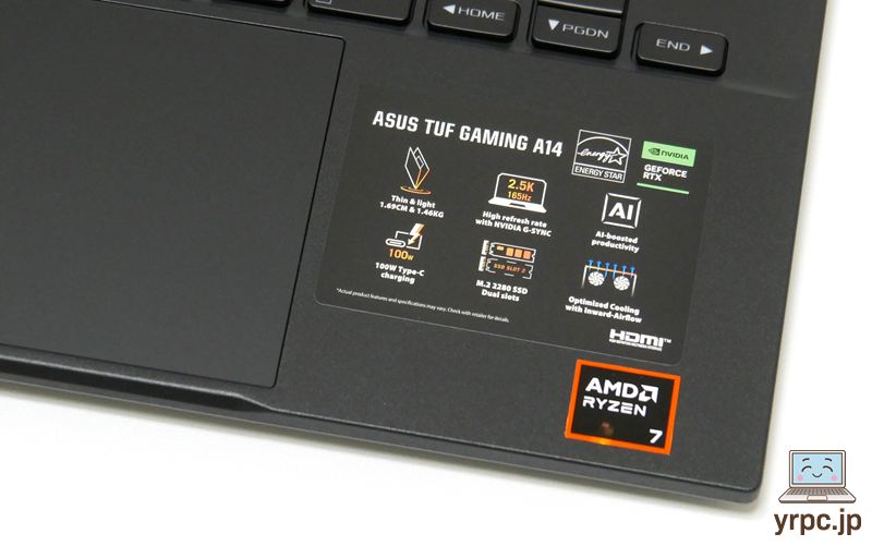 パームレストのアップ