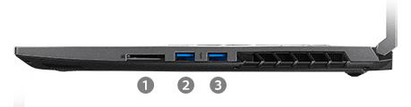 ドスパラ GALLERIA RL7C-R45-5Nの右側面のインターフェイス