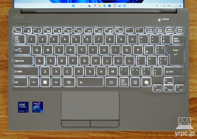 LIFEBOOK WU2/J3のキーボード・バックライト