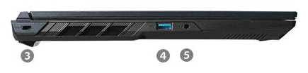 ドスパラ GALLERIA RL7C-R56-5Nの左側面のインターフェイス