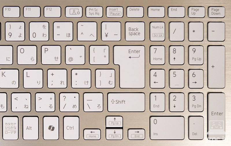 キーボードの右側