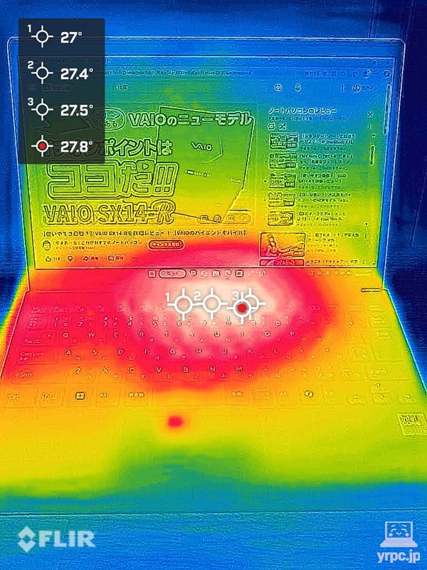 YouTube30分再生後の表面温度