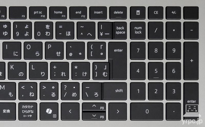 キーボードの右側