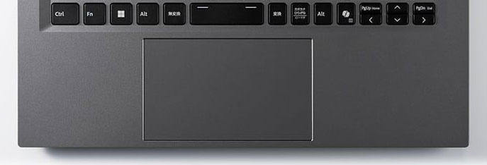 ドスパラ THIRDWAVE F-14BR5A メモリ16GB搭載モデルのタッチパッド