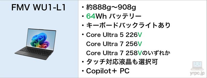 FMV WU1-L1との違い