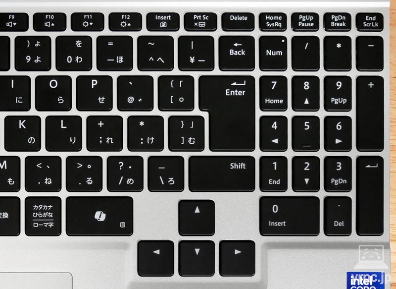 キーボードの右側