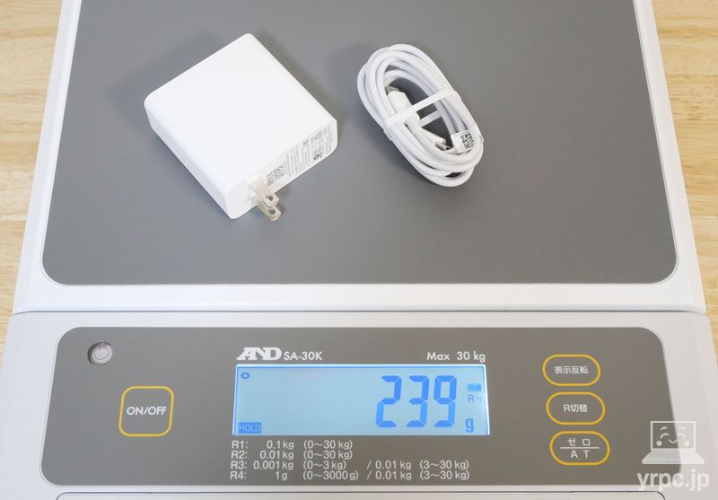 DAIV Z4-A9A01SR-BのACアタプターの重さ：実測