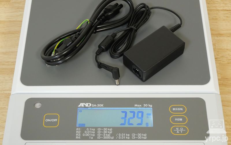 mouse A4-A5U01SR-BのACアタプターの重さ：実測