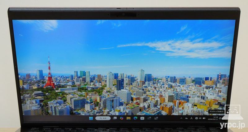 VAIO SX14の視野角チェック 上から見たところ
