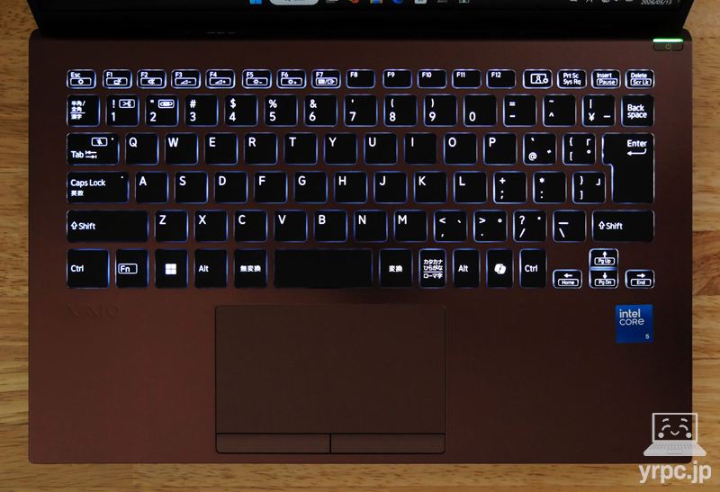 VAIO SX14のキーボードバックライト