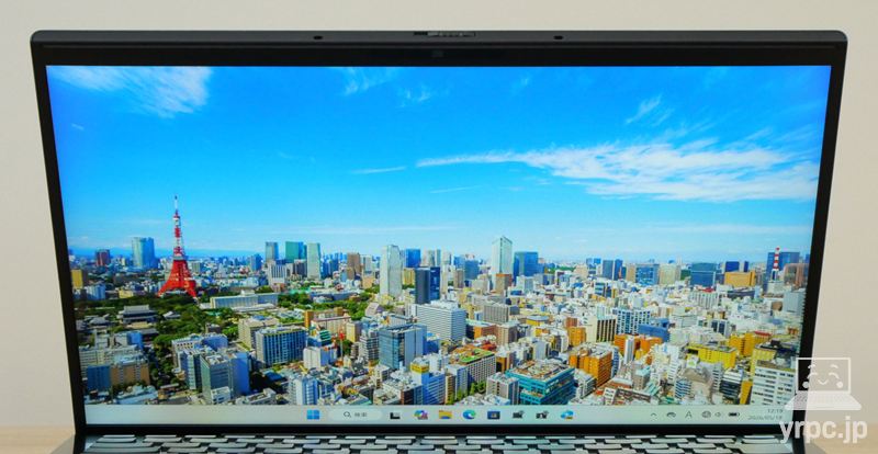 VAIO SX14-Rの視野角チェック 上から見たところ