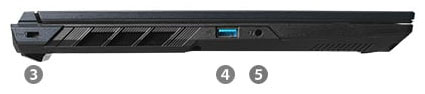ドスパラ GALLERIA RL7C-R55-5Nの左側面のインターフェイス